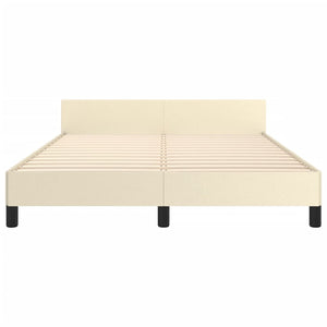 Bettgestell mit Kopfteil Creme 140x200 cm Kunstleder