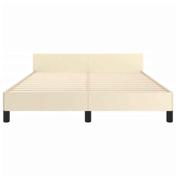 Bettgestell mit Kopfteil Creme 140x200 cm Kunstleder