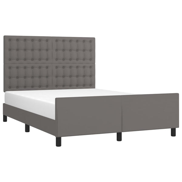 vidaXL Cadre de lit avec tête de lit Gris 140x200 cm Similicuir