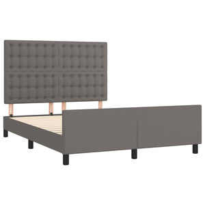 vidaXL Cadre de lit avec tête de lit Gris 140x200 cm Similicuir