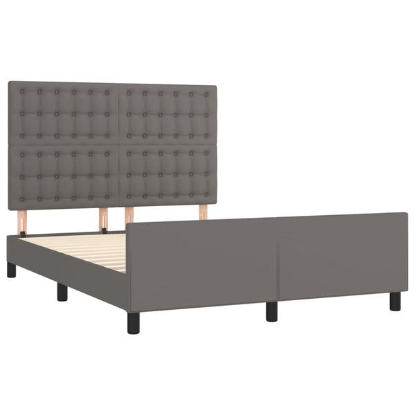vidaXL Cadre de lit avec tête de lit Gris 140x200 cm Similicuir