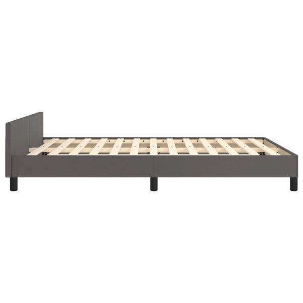 vidaXL Cadre de lit avec tête de lit Gris 140x200 cm Similicuir