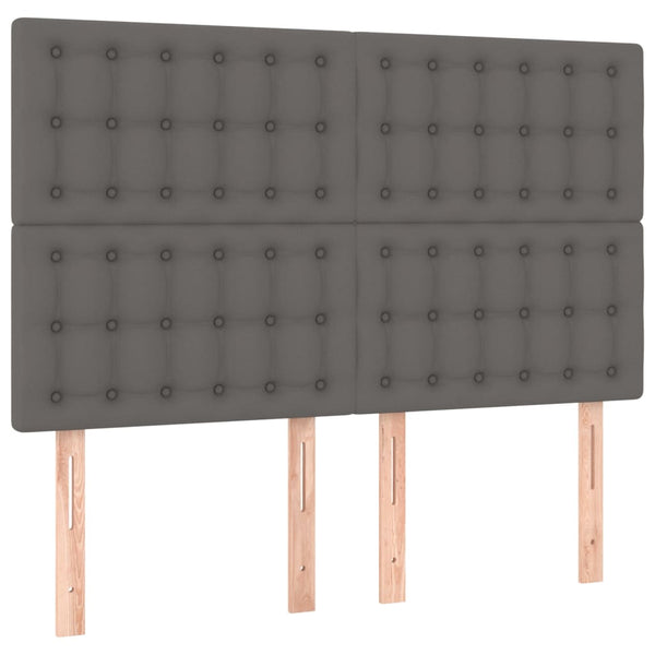 vidaXL Cadre de lit avec tête de lit Gris 140x200 cm Similicuir