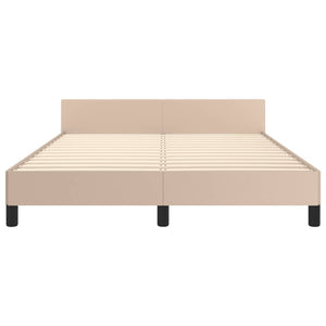 Bettgestell mit Kopfteil Cappuccino-Braun 140x200 cm Kunstleder
