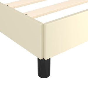 Bettgestell mit Kopfteil Creme 160x200 cm Kunstleder