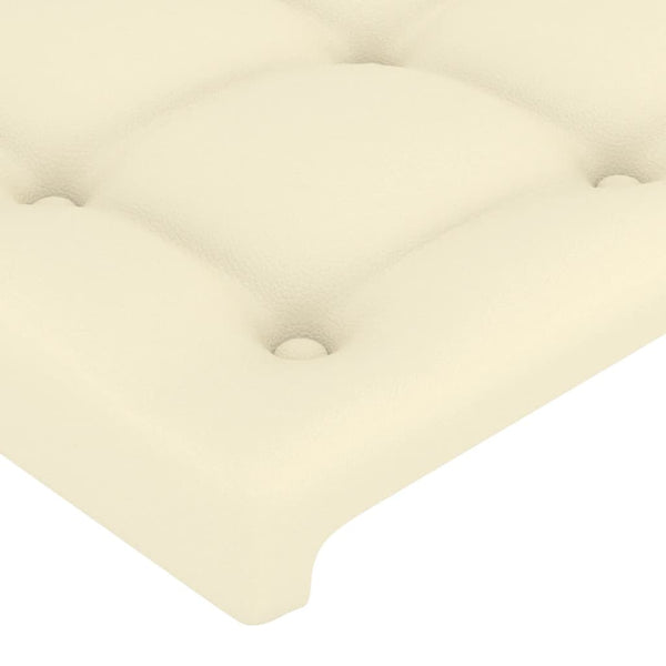 Bettgestell mit Kopfteil Creme 160x200 cm Kunstleder