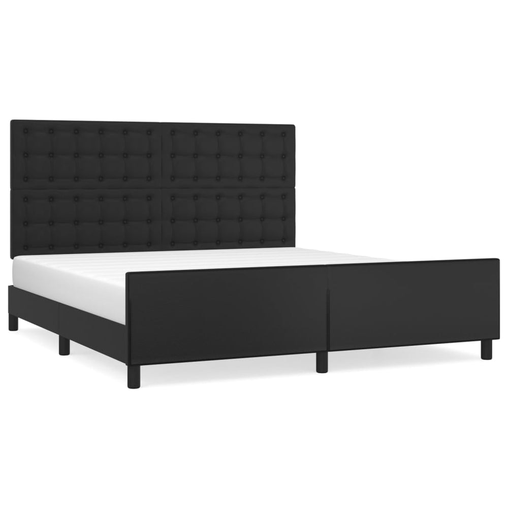 vidaXL Cadre de lit avec tête de lit Noir 180x200 cm Similicuir