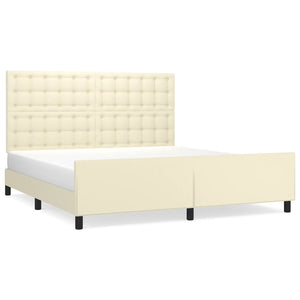 vidaXL Cadre de lit avec tête de lit crème 180x200 cm similicuir