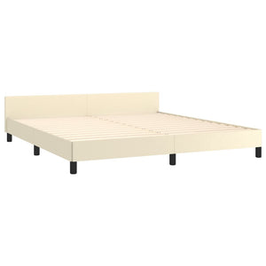 vidaXL Cadre de lit avec tête de lit crème 180x200 cm similicuir