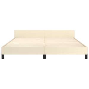 vidaXL Cadre de lit avec tête de lit crème 180x200 cm similicuir