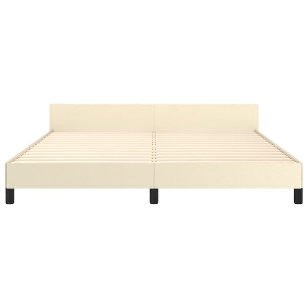 vidaXL Cadre de lit avec tête de lit crème 180x200 cm similicuir