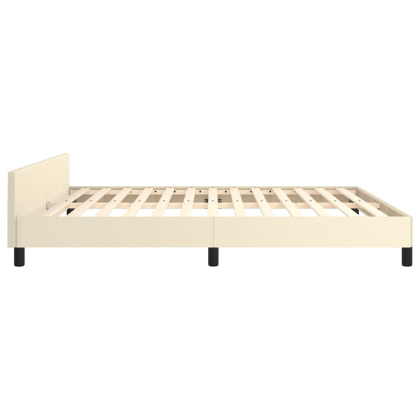 vidaXL Cadre de lit avec tête de lit crème 180x200 cm similicuir