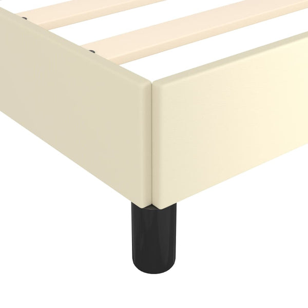 vidaXL Cadre de lit avec tête de lit crème 180x200 cm similicuir