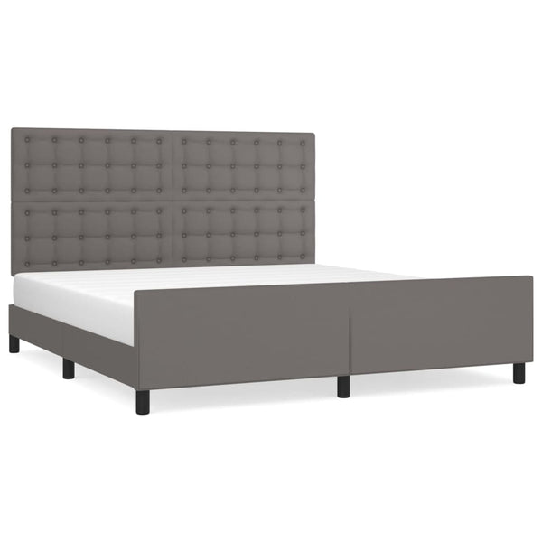vidaXL Cadre de lit avec tête de lit Gris 180x200 cm Similicuir