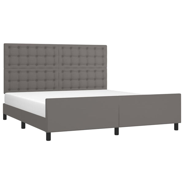 vidaXL Cadre de lit avec tête de lit Gris 180x200 cm Similicuir