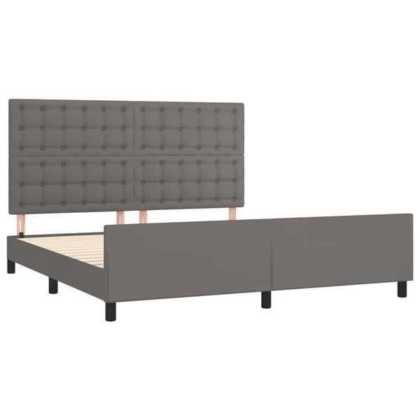 vidaXL Cadre de lit avec tête de lit Gris 180x200 cm Similicuir