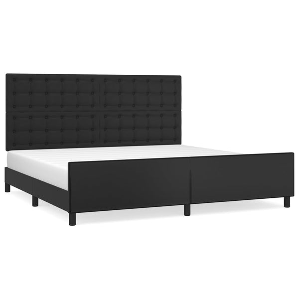 vidaXL Cadre de lit avec tête de lit Noir 200x200 cm Similicuir