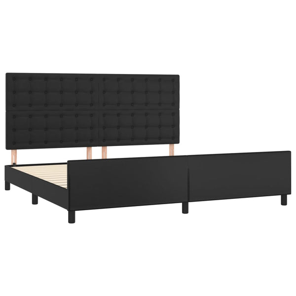 vidaXL Cadre de lit avec tête de lit Noir 200x200 cm Similicuir