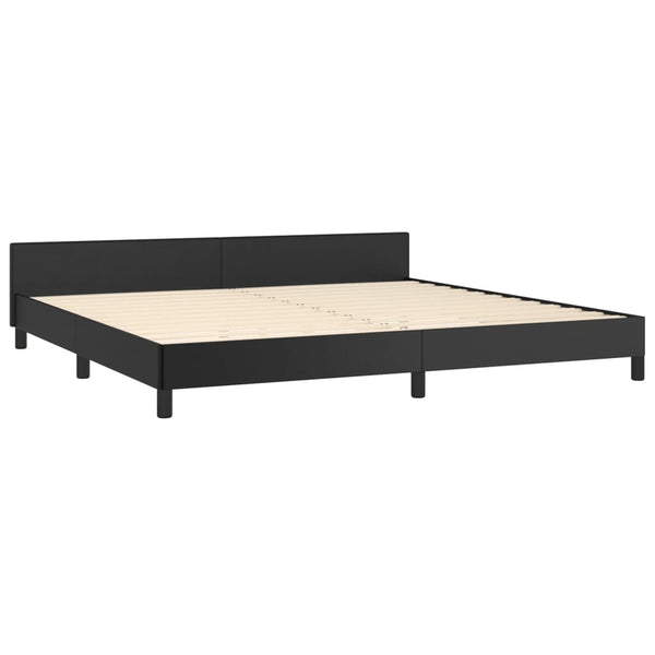 vidaXL Cadre de lit avec tête de lit Noir 200x200 cm Similicuir