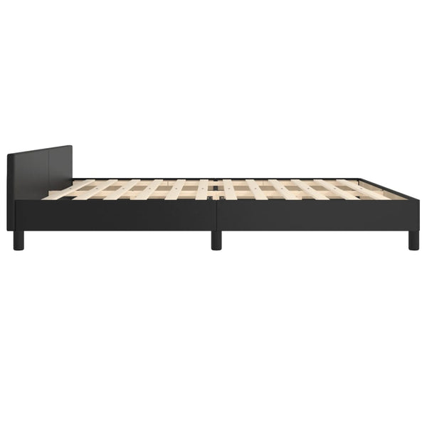 vidaXL Cadre de lit avec tête de lit Noir 200x200 cm Similicuir