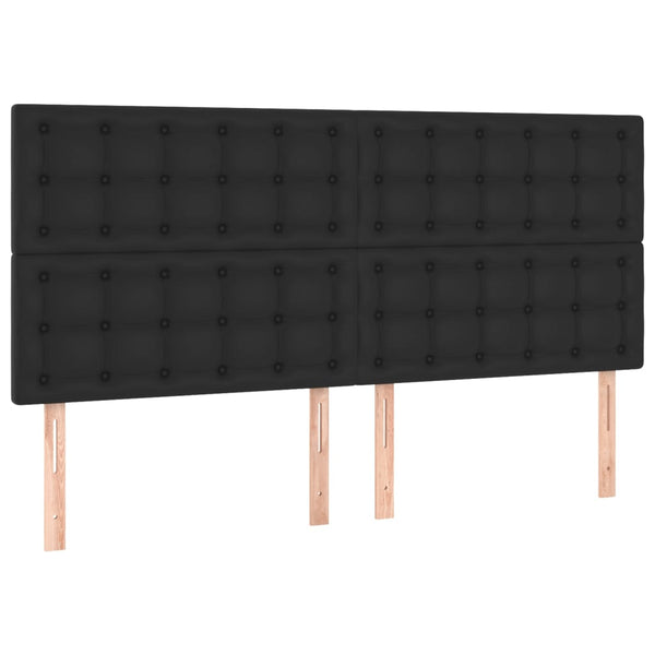 vidaXL Cadre de lit avec tête de lit Noir 200x200 cm Similicuir