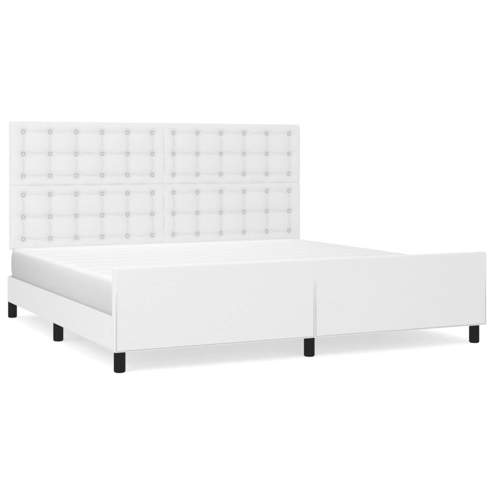 vidaXL Cadre de lit avec tête de lit Blanc 200x200 cm Similicuir