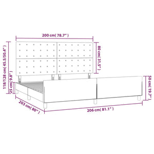 vidaXL Cadre de lit avec tête de lit crème 200x200 cm similicuir