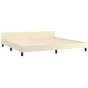 vidaXL Cadre de lit avec tête de lit crème 200x200 cm similicuir