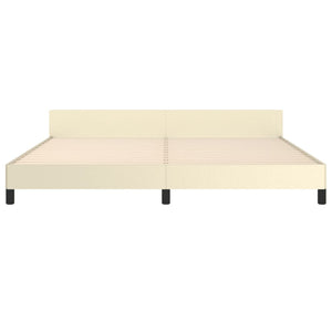 vidaXL Cadre de lit avec tête de lit crème 200x200 cm similicuir