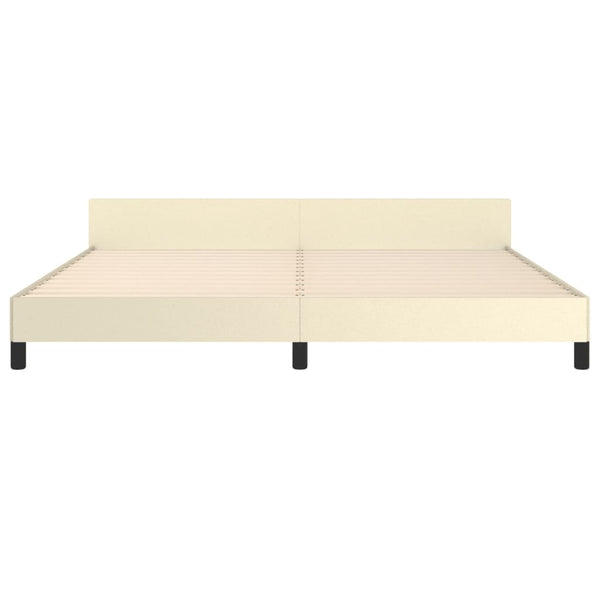 vidaXL Cadre de lit avec tête de lit crème 200x200 cm similicuir