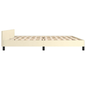vidaXL Cadre de lit avec tête de lit crème 200x200 cm similicuir