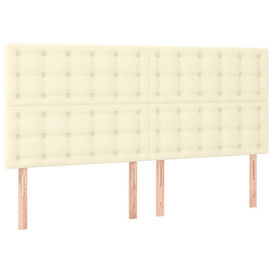 vidaXL Cadre de lit avec tête de lit crème 200x200 cm similicuir