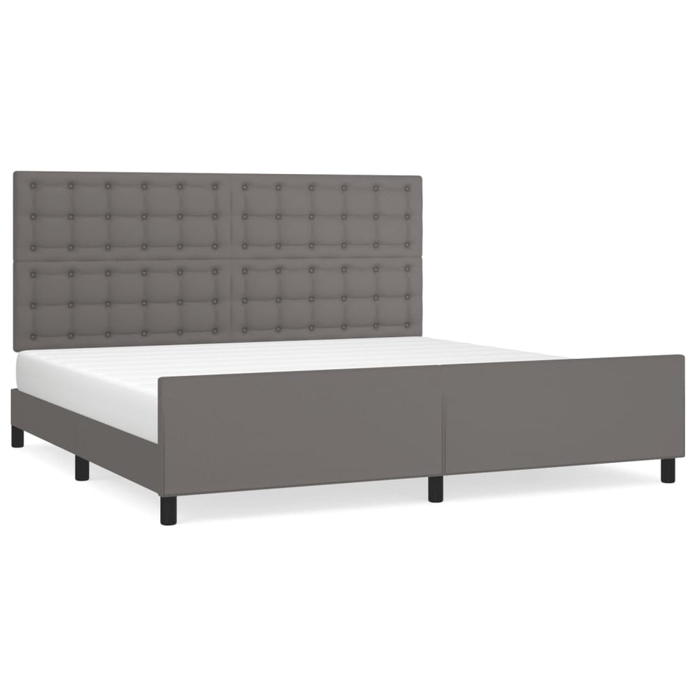 vidaXL Cadre de lit avec tête de lit gris 200x200 cm similicuir
