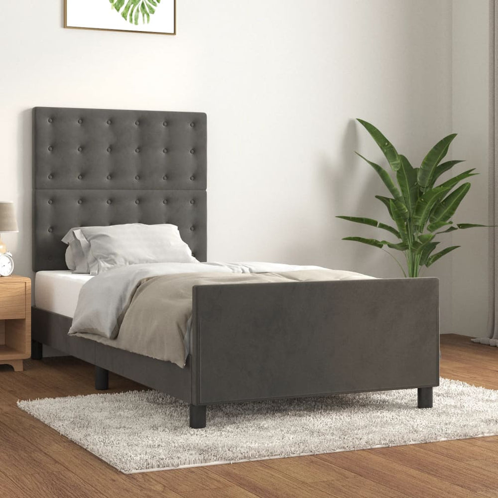 vidaXL Cadre de lit sans matelas Gris foncé 80x200 cm Velours