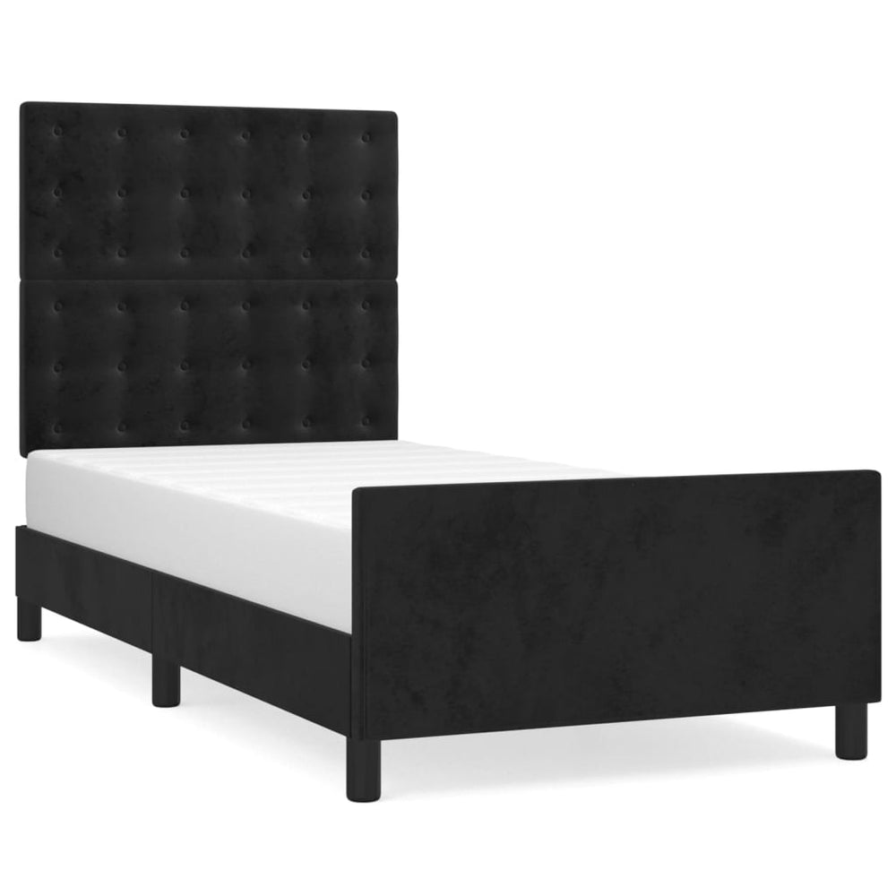vidaXL Cadre de lit avec tête de lit noir 80x200 cm velours