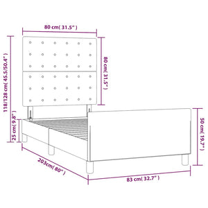 Bettgestell ohne Matratze Dunkelgrün 80x200 cm Samt
