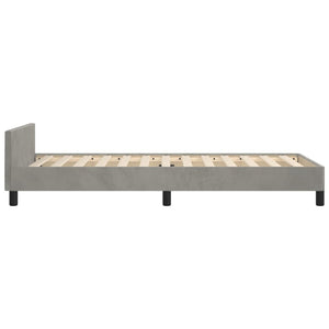 vidaXL Bed Frame without Mattress Light Grey 90x190 cm Velvet