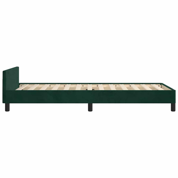 Bettgestell ohne Matratze Dunkelgrün 90x190 cm Samt