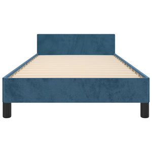 Bettgestell ohne Matratze Dunkelblau 90x190 cm Samt
