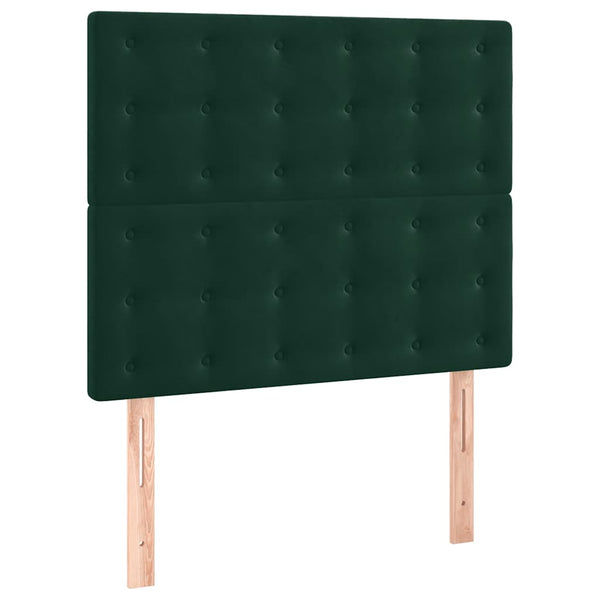 Bettgestell ohne Matratze Dunkelgrün 90x200 cm Samt