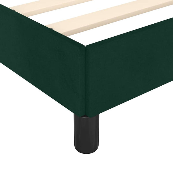 Bettgestell ohne Matratze Dunkelgrün 90x200 cm Samt