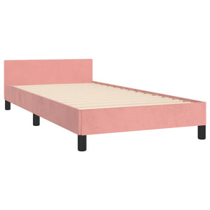 vidaXL Bed Frame with Headboard Pink 90x200 cm Velvet