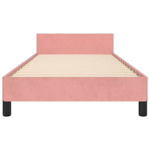 vidaXL Bed Frame with Headboard Pink 90x200 cm Velvet