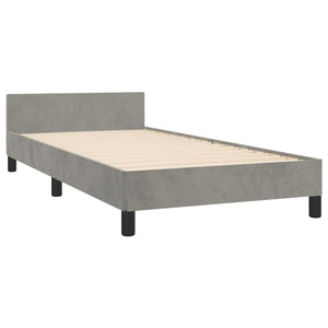 vidaXL Bed Frame without Mattress Light Grey 100x200 cm Velvet