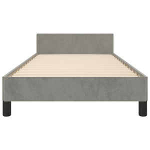 vidaXL Bed Frame without Mattress Light Grey 100x200 cm Velvet