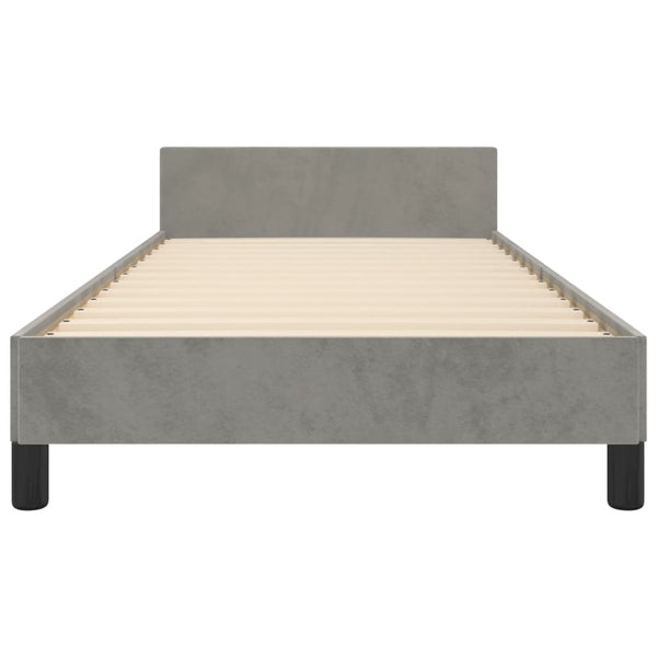 vidaXL Bed Frame without Mattress Light Grey 100x200 cm Velvet