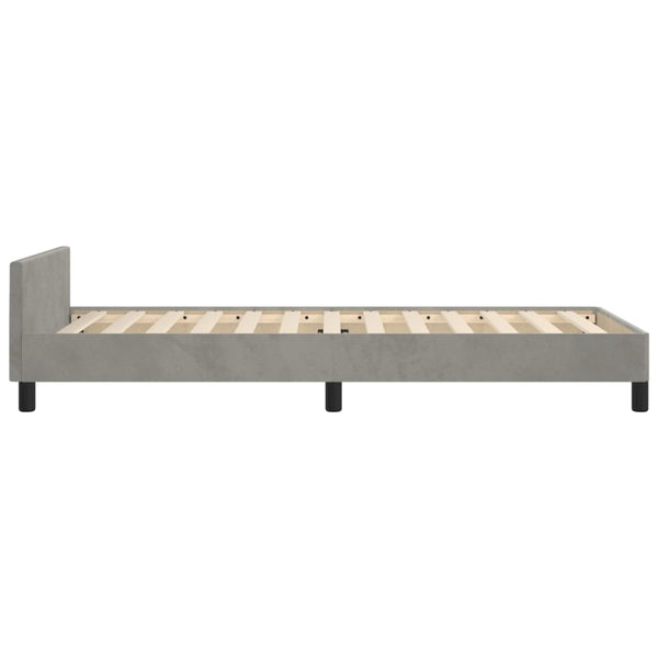 vidaXL Bed Frame without Mattress Light Grey 100x200 cm Velvet