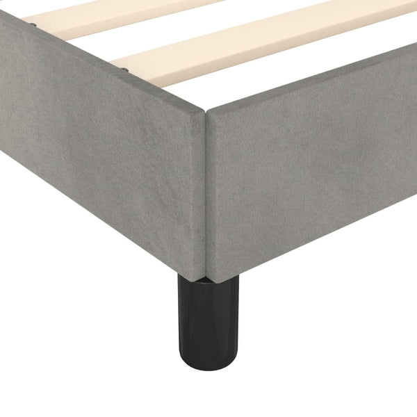vidaXL Bed Frame without Mattress Light Grey 100x200 cm Velvet