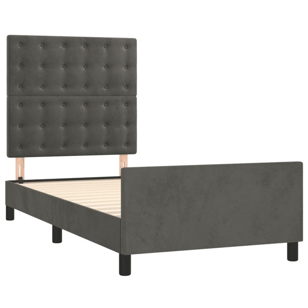 Bettgestell ohne Matratze Dunkelgrau 100x200 cm Samt