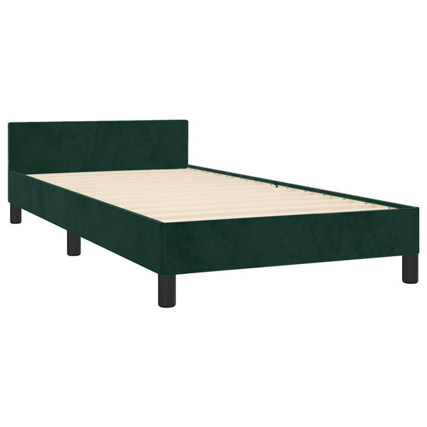 Bettgestell ohne Matratze Dunkelgrün 100x200 cm Samt